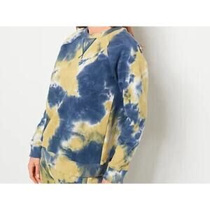 RM Rebecca Minkoff Terry Crew Pullover Top Size M Mustard Tie Dye A474354 NWT